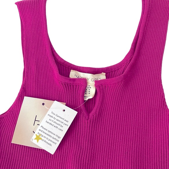Happily Grey NWT Bodysuit, ribbed, fuchsia color, sizeM - Picture 2 of 7
